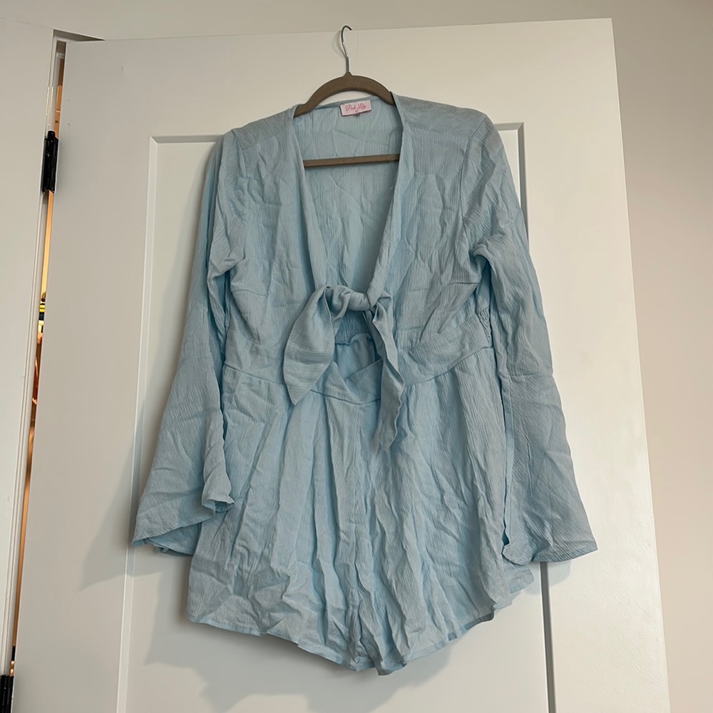 Blue Keyhole Romper